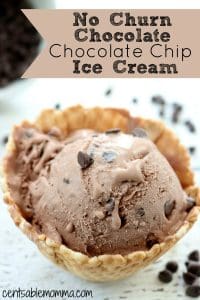 No Churn Chocolate Chocolate Chip Ice Cream Recipe - Centsable Momma
