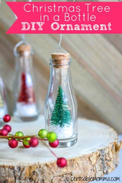 Christmas Tree in a Bottle DIY Ornament - Centsable Momma